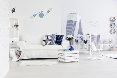 loft 2 kinkiet pastel niebieski aranżacja